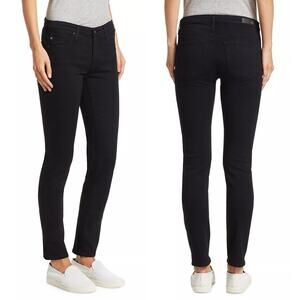 AG Adriano Goldschmied Black Stretch Denim Prima Mid Rise Cigarette Skinny Jeans